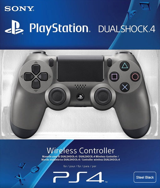 DUAL SHOCK 4 WIRELESS CONTROLLER STEEL BLACK (NEGRO) VERSION 2