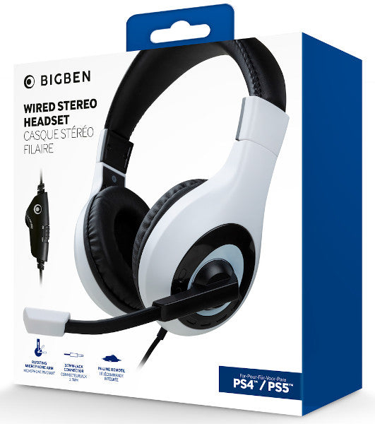 BIGBEN WIRED STEREO HEADSET WHITE/BLACK (BLANCO/NEGRO) (PS4)