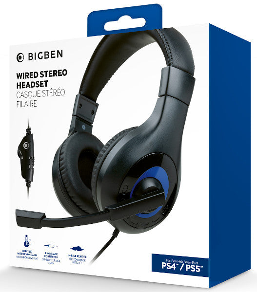 BIGBEN WIRED STEREO HEADSET (NEGRO/AZUL) (PS4)