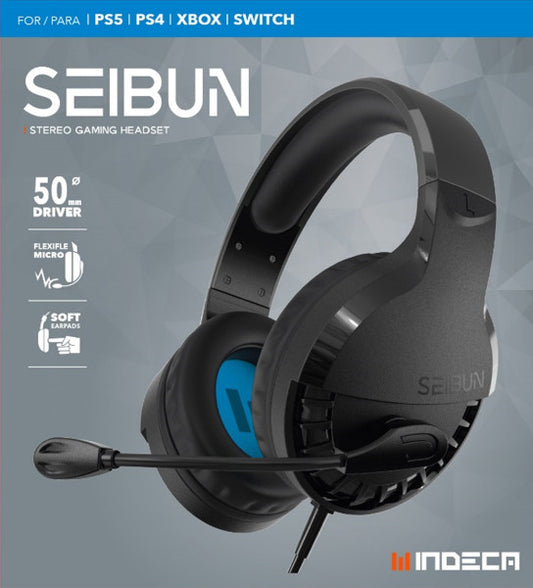 INDECA STEREO GAMING HEADSET SEIBUN BLACK (NEGRO) (PS4/XBOX/SWITCH)