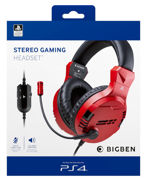 BIGBEN STEREO GAMING HEADSET ROJO (PS4) (OFFICIAL)