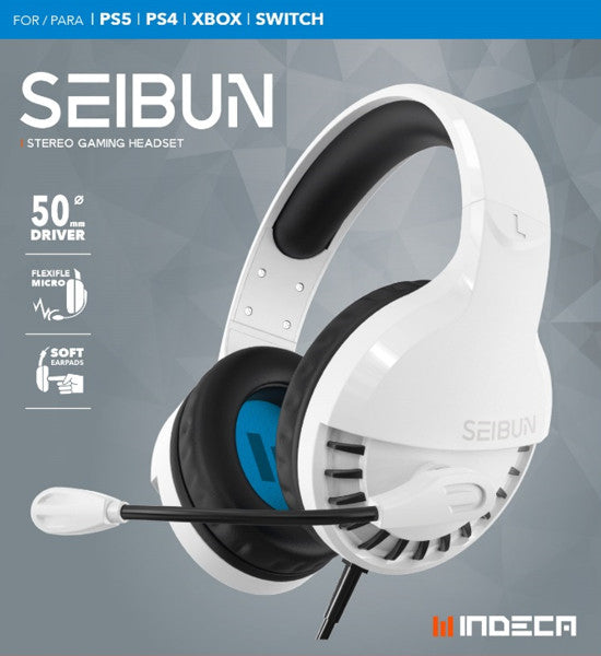 INDECA STEREO GAMING HEADSET SEIBUN WHITE (BLANCO) (PS4/XBOX/SWITCH)