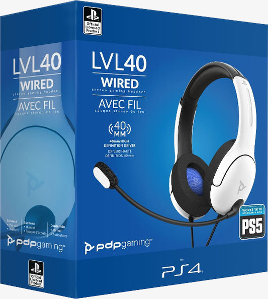 PDP LVL 40 WIRED STEREO GAMING HEADSET WHITE (BLANCO) (PS5/PS4)