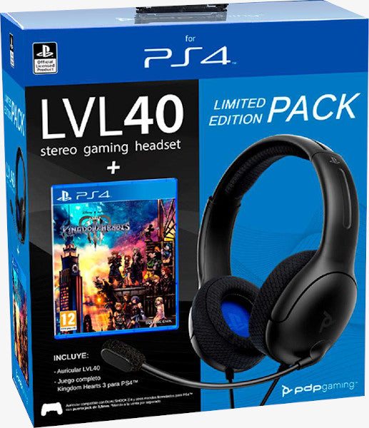 PDP LVL 40 WIRED STEREO GAMING HEADSET BLACK (NEGRO) + KINGDOM HEARTS III (PS5/PS4)