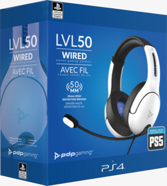 PDP LVL 50 WIRED STEREO GAMING HEADSET WHITE (BLANCO) (PS5/PS4)