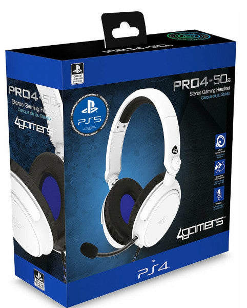 4GAMERS STEREO GAMING HEADSET PRO4-50S WHITE (BLANCO) (PS5/PS4)