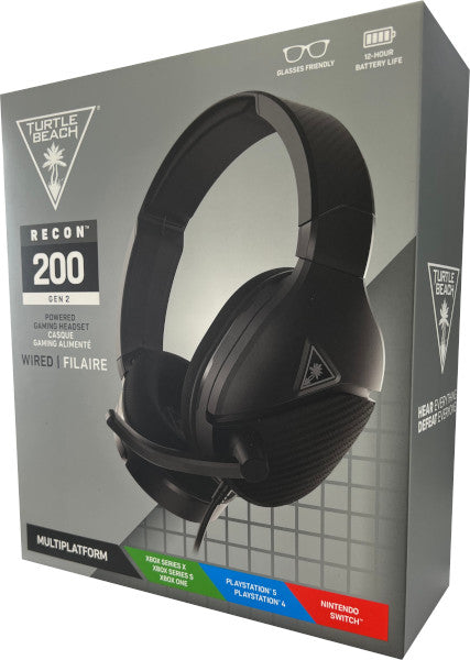 TURTLE BEACH WIRED GAMING HEADSET RECON 200 GEN 2 BLACK (NEGRO) (PS4/XBOX S/XBOX ONE/SWITCH)