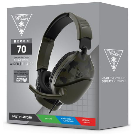 TURTLE BEACH RECON 70 WIRED GAMING HEADSET GREEN CAMO (PS5/PS4/XBONE/SWITCH/PC/MAC)