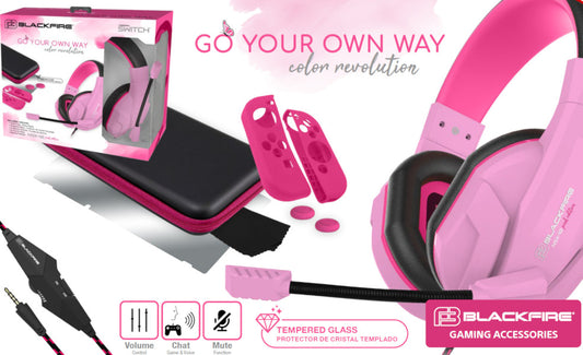 BLACKFIRE PINK EDITION PACK NSX-10 (BOLSA RIGIDA/CRISTAL TEMPLADO/2 FUNDAS SILICONA/2 GRIPS/HEADSET)