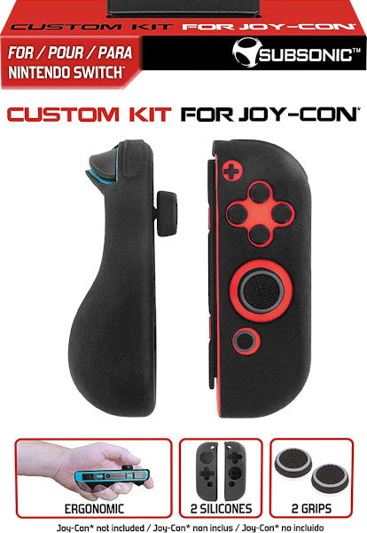 SUBSONIC CUSTOM KIT FOR JOY-CON CONTROLLERS GRIS( 2 SILICONES Y 2 GRIPS)