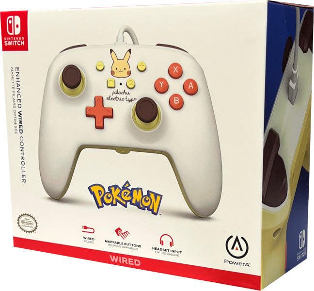 POWER A ENHANCED WIRED CONTROLLER POKEMON PIKACHU ELECTRIC TYPE