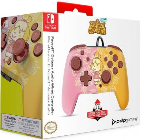 PDP FACEOFF DELUXE AUDIO WIRED CONTROLLER ANIMAL CROSSING: ISABELLE