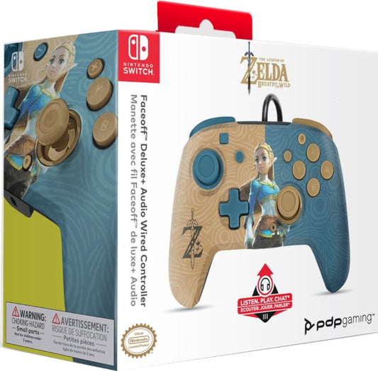 PDP FACEOFF DELUXE AUDIO WIRED CONTROLLER ZELDA BREATH (SWITCH/OLED)