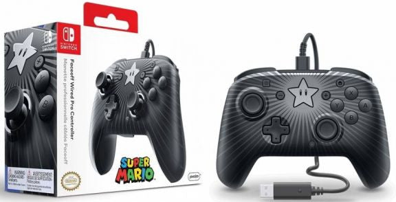 PDP FACEOFF WIRED PRO CONTROLLER STAR MARIO LICENCIADO