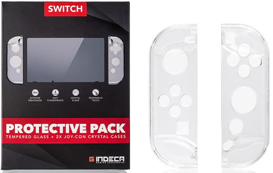 INDECA PROTECTIVE PACK (TEMPERED GLASS+2 CRYSTAL CASE JOYCON)