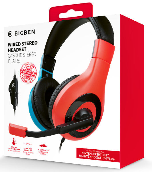 BIGBEN WIRED STEREO HEADSET (ROJO/AZUL) (LITE)