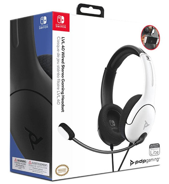 PDP LVL 40 WIRED STEREO GAMING HEADSET BLACK / WHITE (NEGRO/BLANCO) (OLED/LITE)