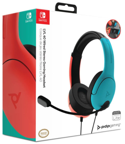 PDP LVL 40 WIRED STEREO GAMING HEADSET BLUE/ RED (AZUL/ROJO) (SWITCH/LITE)