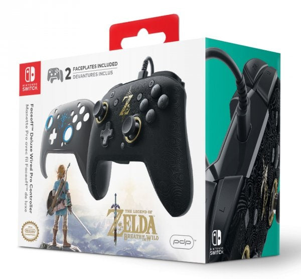 PDP FACEOFF DELUXE WIRED PRO CONTROLLER THE LEGEND OF ZELDA:BREATH OF WILD