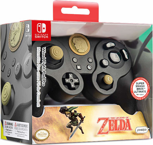 PDP WIRED FIGHT PAD PRO THE LEGEND OF ZELDA (LINK) NEGRO