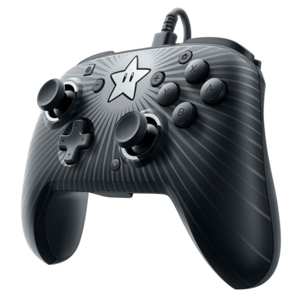 PDP FACEOFF WIRED PRO CONTROLLER SUPER MARIO NEGRO ESTRELLA (OFICIAL)