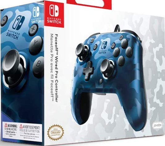 PDP FACEOFF DELUXE + AUDIO WIRED CONTROLLER CAMO AZUL