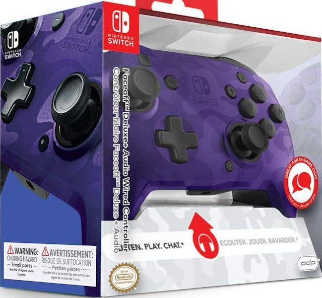 PDP FACEOFF DELUXE + AUDIO WIRED CONTROLLER PURPURA