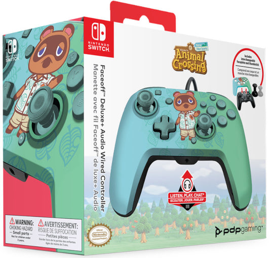 PDP FACEOFF WIRED CONTROLLER+AUDIO WIRED CONTROL ANIMAL CROSSING NEW HORIZON TOM NOOK