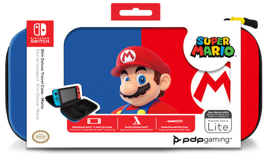 PDP SLIM DELUXE TRAVEL CASE SUPER MARIO (AZUL/ROJO) (LITE)