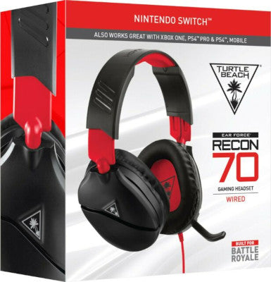 TURTLE BEACH WIRED GAMING HEADSET RECON 70N BLACK (NEGRO) (PS4/XBONE/SWITCH/MOVIL)