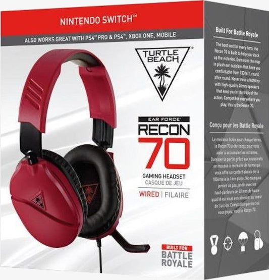 TURTLE BEACH WIRED GAMING HEADSET RECON 70 RED (ROJO) (PS4/XBONE/SWITCH/MOVIL)