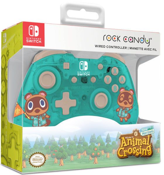 ROCK CANDY WIRED CONTROLLER ANIMAL CROSSING NEW HORIZONS BLUE (AZUL)