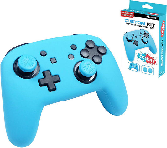 SUBSONIC CUSTOM KIT POUR PRO CONTROLLER (2 FUNDAS SILICONA + 2 GRIPS) AZUL