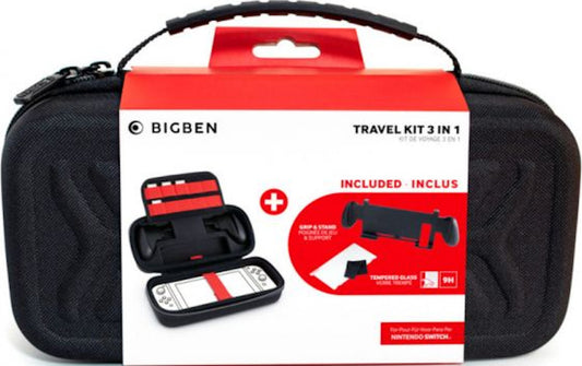 BIGBEN TRAVEL KIT 3 EN 1 (SOPORTE CON AGARRES/FUNDA/CRISTAL TEMPLADO)