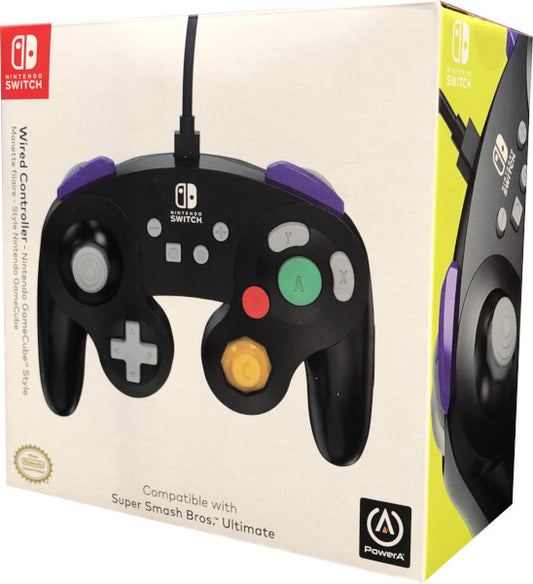 POWER A WIRED CONTROLLER GAMECUBE STYLE BLACK (NEGRO)