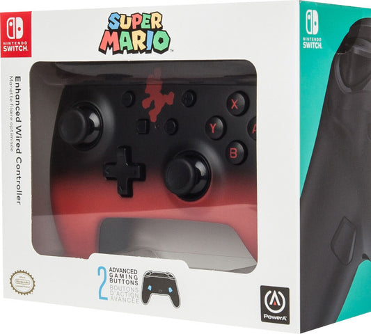 POWER A ENHANCED WIRED CONTROLLER NEGRO Y ROJO SUPER MARIO