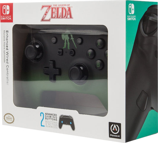 POWER A ENHANCED WIRED CONTROLLER NEGRO/ VERDE THE LEGEND OF ZELDA LINK