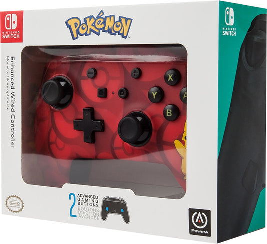 POWER A ENHANCED WIRED CONTROLLER ROJO POKEMON PIKACHU