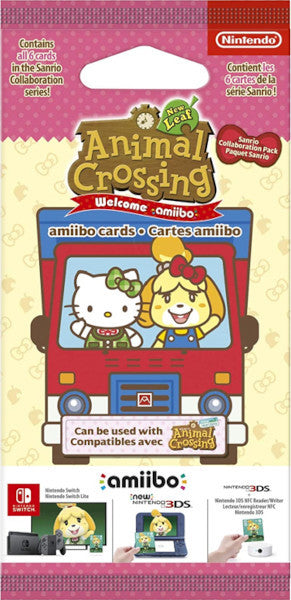 PACK 6 TARJETAS AMiiBO ANIMAL CROSSING NEW LEAF (HELLO KITTY)