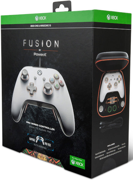 POWER A FUSION PRO WIRED CONTROLLER WHITE (4 GATILLOS//BLOQUEO GATILLOS/FRONTAL EXTRAIBLE)