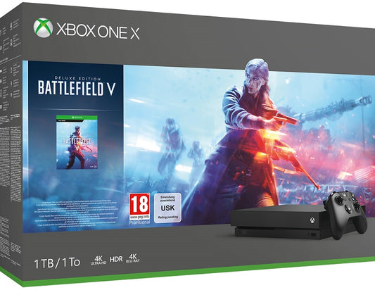 1 TB XB ONE X NEGRA 4K ULTRA HDR + BATTLEFIELD V +BATTLEFIELD 1943 + GAME PASS 1 MES