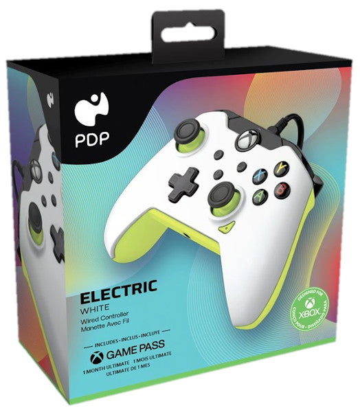 PDP WIRED CONTROLLER ELECTRIC WHITE + GAME PASS 1 MES (XBONE/PC)