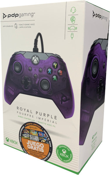 PDP WIRED CONTROLLER ROYAL PURPLE (XBONE/PC) (JUEGO DIGITAL GRATIS)