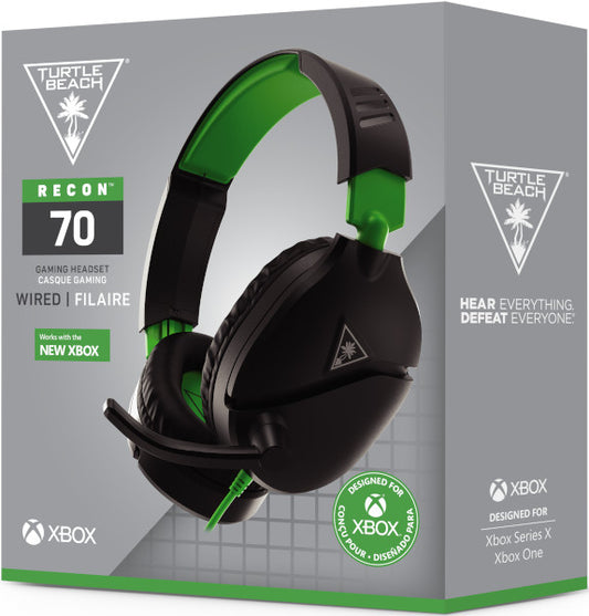 TURTLE BEACH WIRED GAMING HEADSET RECON 70 BLACK/GREEN (NEGRO/VERDE) (XBONE)