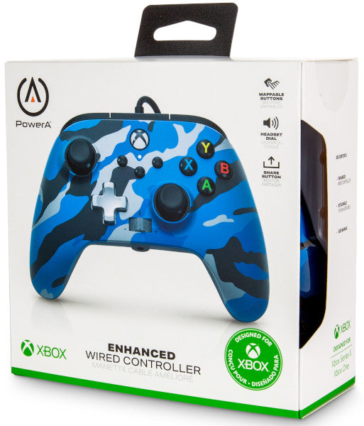 POWER A ENHANCED WIRED CONTROLLER METALLIC CAMO/BLUE (AZUL MILITAR METALICO) (XBONE/PC)