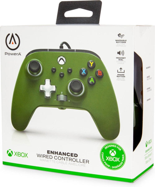 POWER A ENHANCED WIRED CONTROLLER SOLDIER (VERDE MILITAR) (XBONE/PC)