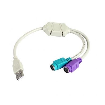 Cable Conversor 3GO C101/ USB Macho - 2x PS2 Macho/ 10cm/ Blanco