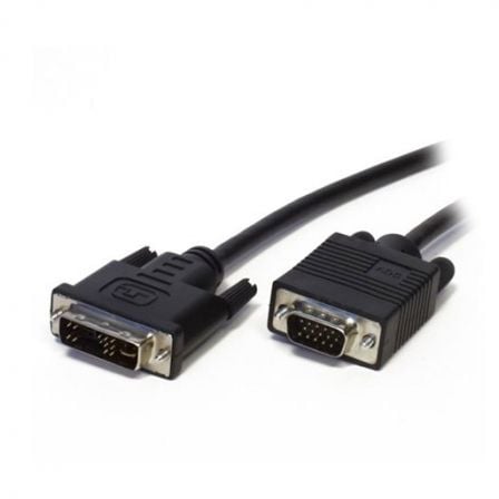 Cable DVI 3GO CDVIVGA/ DVI-I Macho - HD DSUB Macho/ 2m/ Negro