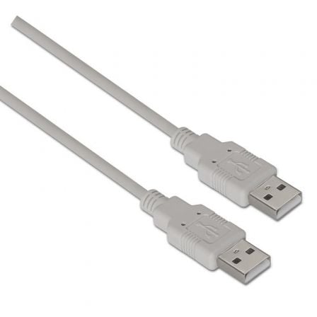 Cable USB 2.0 Aisens A101-0021/ USB Macho - USB Macho/ Hasta 2.5W/ 60Mbps/ 1m/ Beige