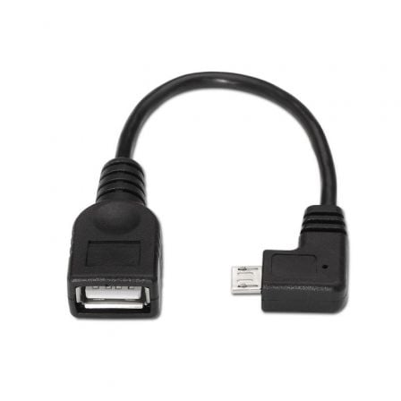 Cable USB 2.0 Aisens A101-0032/ MicroUSB Macho - USB Hembra/ Hasta 2.5W/ 60Mbps/ 15cm/ Negro